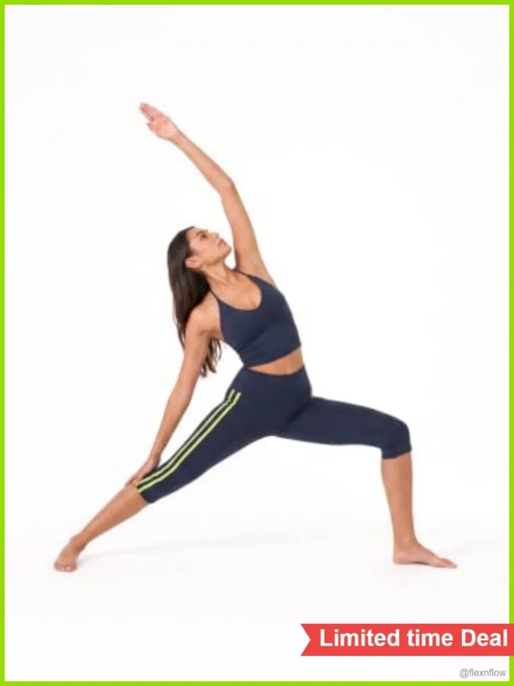 Two Piece Capri Leggings Workout Set V-Neck Tank Sports Bra